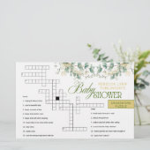 Elegant Eucalyptus Gender Neutral Baby Shower Game Briefpapier (Staand voorkant)