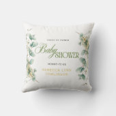 Elegant Eucalyptus Gender Neutral Baby Shower Kussen (Achterkant)