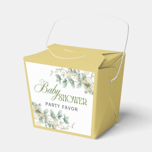 Elegant eucalyptus genderneutraal Baby shower Bedankdoosjes (Voorkant Zijde)