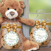 Elegant eucalyptus genderneutraal Baby shower Ronde Sticker