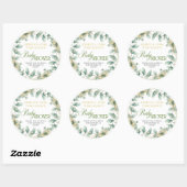 Elegant eucalyptus genderneutraal Baby shower Ronde Sticker (Vel)