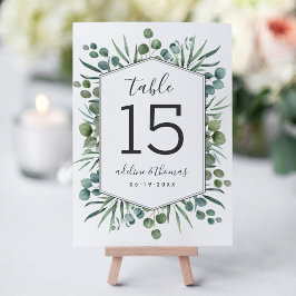 Elegant Eucalyptus Geometric Greenery Wedding Kaart