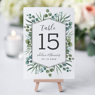 Elegant Eucalyptus Geometric Greenery Wedding Kaart