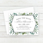 Elegant Eucalyptus Geometric Greenery Wedding Save The Date