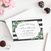 Elegant Eucalyptus Geometric Greenery Wedding Save The Date