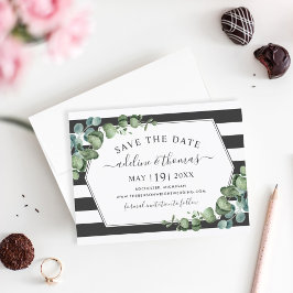 Elegant Eucalyptus Geometric Greenery Wedding Save The Date