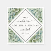 Elegant Eucalyptus Geometric Greenery Wedding Servet (Voorkant)