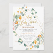 Elegant Eucalyptus Geometric Virtual Baby shower Kaart (Voorkant)