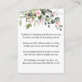 Elegant Eucalyptus Gift Bridal DISPLAY SHOWER Encl Informatiekaartje (Achterkant)