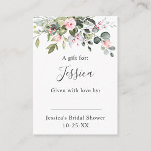 Elegant Eucalyptus Gift Bridal DISPLAY SHOWER Encl Informatiekaartje