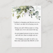 Elegant Eucalyptus Gift Bridal DISPLAY SHOWER Informatiekaartje (Achterkant)