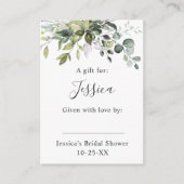 Elegant Eucalyptus Gift Bridal DISPLAY SHOWER Informatiekaartje (Voorkant)