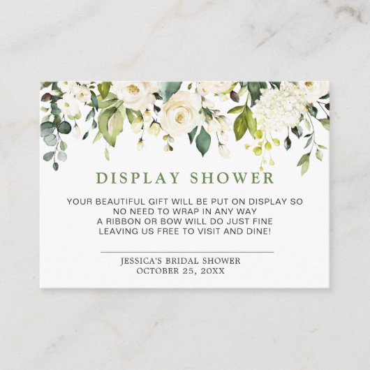 Elegant Eucalyptus Gift Bridal DISPLAY SHOWER Informatiekaartje (Voorkant)