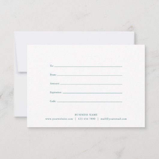 Elegant Eucalyptus Gift Certificate (Achterkant)