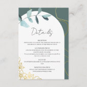 Elegant Eucalyptus, Gold Accents Botanical Details Informatiekaartje (Voorkant)
