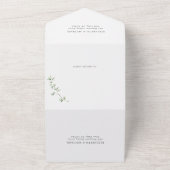 Elegant Eucalyptus Gold Ampersand Wedding All In One Uitnodiging (Buitenkant)
