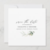 Elegant eucalyptus gold botanische budget bruiloft aankondiging (Voorkant)