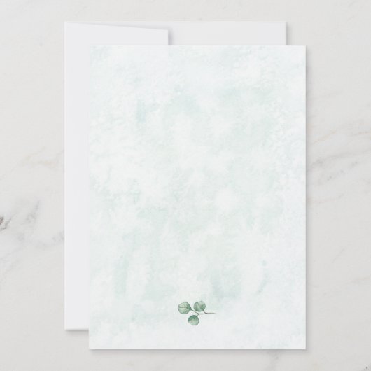 Elegant Eucalyptus Gold Bridal Shower Kaart (Achterkant)