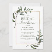 Elegant Eucalyptus Gold Foil Bridal Luncheon Kaart (Voorkant)
