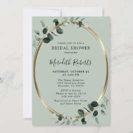 Elegant Eucalyptus Gold Foil Sage Vrijgezellenfees Kaart
