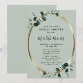 Elegant Eucalyptus Gold Foil Sage Vrijgezellenfees Kaart (Voorkant / Achterkant)