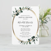 Elegant Eucalyptus Gold Foil Vrijgezellenfeest Kaart (Staand voorkant)