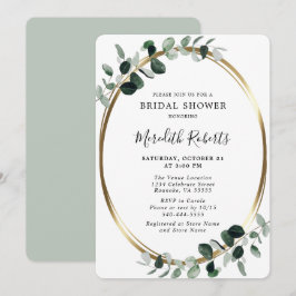 Elegant Eucalyptus Gold Foil Vrijgezellenfeest Kaart