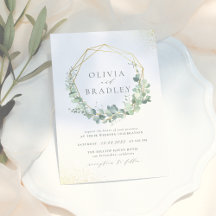 Elegant Eucalyptus & Gold Geometric Lijst Wedding