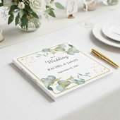 Elegant Eucalyptus Gold Glitter Greenery Wedding Gastenboek