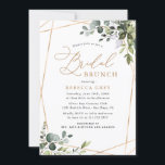 Elegant Eucalyptus Gold Greenery Bridal Brunch Kaart<br><div class="desc">Dit elegante Boho Greenery-collectie is voorzien van gemengde waterverf groene bladeren in combinatie met een klastige serif en een delicaat sans lettertype in zwart,  met een monogram op de achterkant. Overeenkomende objecten beschikbaar.</div>