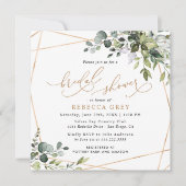 Elegant Eucalyptus Gold Greenery Vrijgezellenfeest Kaart (Voorkant)