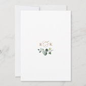 Elegant Eucalyptus Gold Greenery Vrijgezellenfeest Kaart (Achterkant)