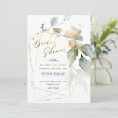Elegant Eucalyptus Gold Greenery Vrijgezellenfeest Kaart (Staand voorkant)