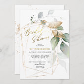 Elegant Eucalyptus Gold Greenery Vrijgezellenfeest Kaart (Voorkant / Achterkant)