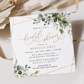 Elegant Eucalyptus Gold Greenery Vrijgezellenfeest Kaart