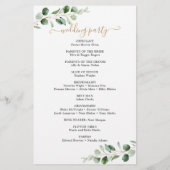Elegant Eucalyptus Gold Greenery Wedding Program (Achterkant)