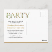 Elegant Eucalyptus Gold Script 3 Foto Afstuderen Briefkaart (Achterkant)