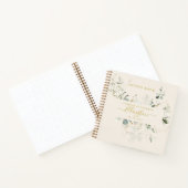 Elegant Eucalyptus Gold Script Foto Guest book Notitieboek (Binnen)