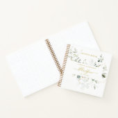 Elegant Eucalyptus Gold Script Foto Guest book Notitieboek (Binnen)