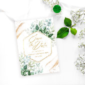 Elegant Eucalyptus Gold Wedding Save the Date Kaart