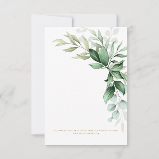 Elegant Eucalyptus Gold Wedding Save the Date Kaart (Achterkant)