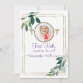 Elegant Eucalyptus Golden 1e communiqué Kaart (Achterkant)