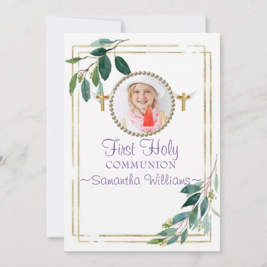 Elegant Eucalyptus Golden 1e communiqué Kaart (Achterkant)