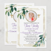 Elegant Eucalyptus Golden 1e communiqué Kaart (Voorkant / Achterkant)