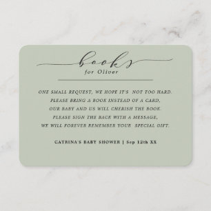 Elegant Eucalyptus Green Books for Baby Request Informatiekaartje