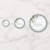 Elegant Eucalyptus Green Botanisch Vrijgezellenfee Confetti (Voorkanten)