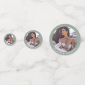 Elegant Eucalyptus Green Botanisch Vrijgezellenfee Confetti (Achterkanten)