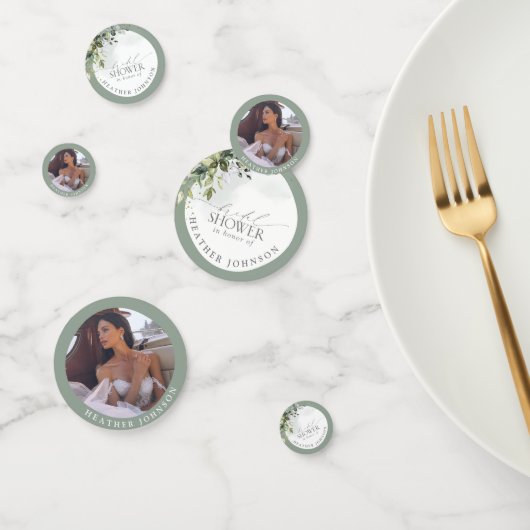 Elegant Eucalyptus Green Botanisch Vrijgezellenfee Confetti (Groep)