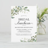 Elegant Eucalyptus Green Bridal Luncheon Kaart (Staand voorkant)