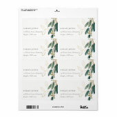 ELEGANT EUCALYPTUS GREEN GOLD FOLIAGE ADRES LABE ETIKET (Full Sheet)